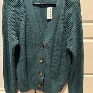 Old Navy Teal Ribbed Cardigan